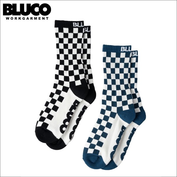 画像1: BLUCO ブルコ 2-PACK SOX -Checker- WHITE/BLACK・WHITE/NAVY (1)
