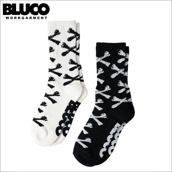 画像1: BLUCO ブルコ 2-PACK SOX -Bone- BLACK・WHITE (1)