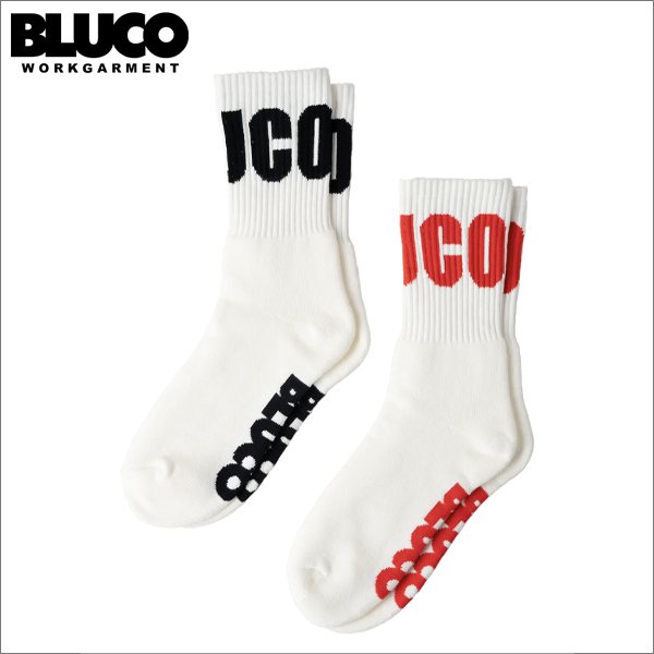 画像1: BLUCO ブルコ 2-PACK SOX -Around- WHITE/BLACK・WHITE/RED (1)