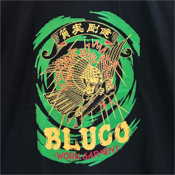 画像3: BLUCO ブルコ HEAVY DRY COTTON PRINT L/S TEE -Artwork by 遊鷹- BLACK (3)