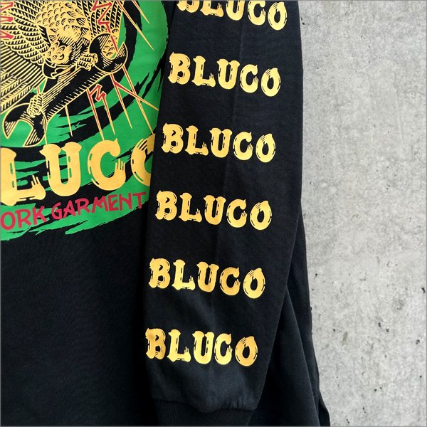 画像4: BLUCO ブルコ HEAVY DRY COTTON PRINT L/S TEE -Artwork by 遊鷹- BLACK (4)