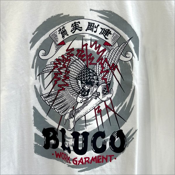 画像3: BLUCO ブルコ HEAVY DRY COTTON PRINT L/S TEE -Artwork by 遊鷹- WHITE (3)