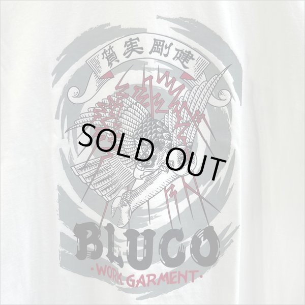 画像3: 【20％OFF】BLUCO ブルコ HEAVY DRY COTTON PRINT L/S TEE -Artwork by 遊鷹- WHITE (3)