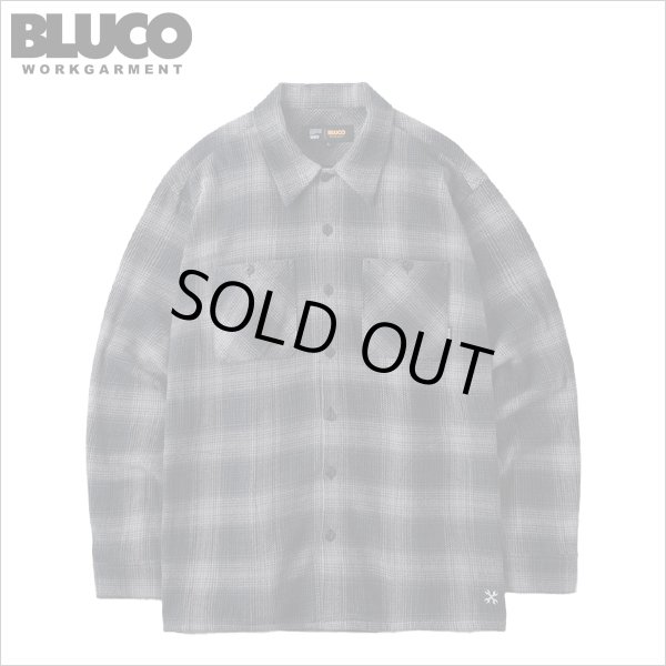 画像1: 【送料無料】BLUCO ブルコ OMBRE CHECK FLANNEL SHIRT BLACK (1)