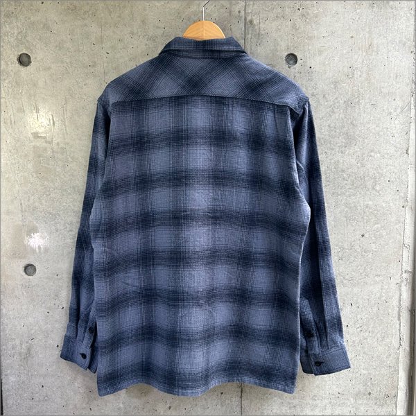 画像2: 【送料無料】BLUCO ブルコ OMBRE CHECK FLANNEL SHIRT NAVY (2)