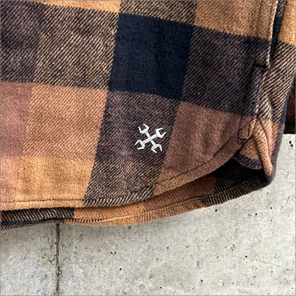 画像5: 【送料無料】BLUCO ブルコ BUFFALO CHECK FLANNEL SHIRT BROWN (5)