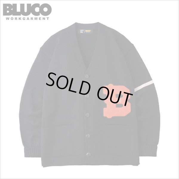 画像1: 【送料無料】BLUCO ブルコ LETTERED CARDIGAN BLACK (1)