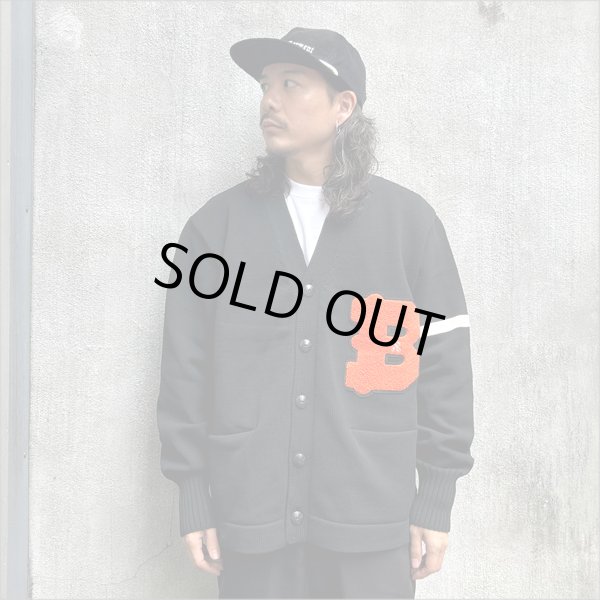 画像2: 【送料無料】BLUCO ブルコ LETTERED CARDIGAN BLACK (2)
