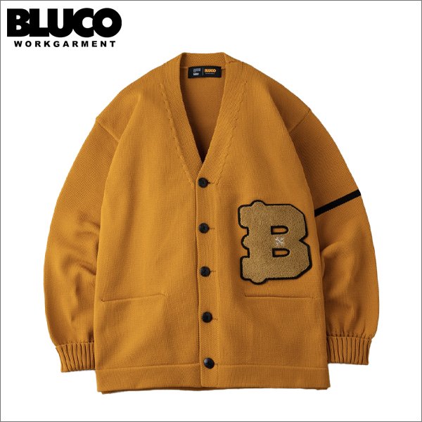 画像1: 【送料無料】BLUCO ブルコ LETTERED CARDIGAN MUSTARD (1)