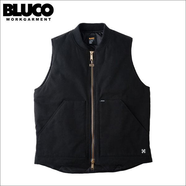 画像1: 【送料無料】BLUCO ブルコ RIB COLLAR DUCK VEST BLACK (1)