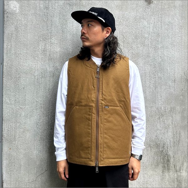 画像3: 【送料無料】BLUCO ブルコ RIB COLLAR DUCK VEST BROWN (3)