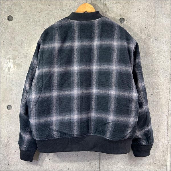 画像2: 【送料無料】BLUCO ブルコ LOMBRE CHECK BOMBER JACKET BLACK (2)