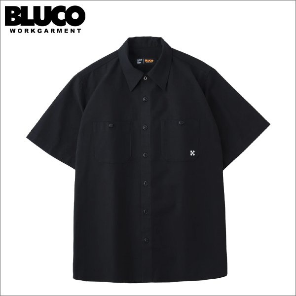 画像1: 【送料無料】BLUCO ブルコ スタンダードワークシャツ S/S -Solid- BLACK (1)