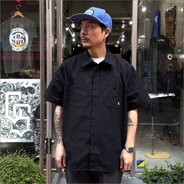 画像2: 【送料無料】BLUCO ブルコ スタンダードワークシャツ S/S -Solid- BLACK (2)