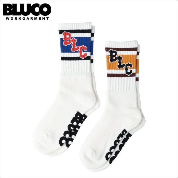 画像1: BLUCO ブルコ 2-PACK ソックス -BLC- WHITE/BLUE・WHITE/YELLOW  (1)
