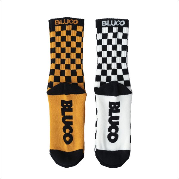 画像3: BLUCO ブルコ 2-PACK ソックス -CHECKER- WHITE/BLACK・MUSTARD/BLACK (3)