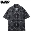 画像1: 【送料無料】BLUCO ブルコ オープンカラーシャツ -BANDANA- BLACK (1)