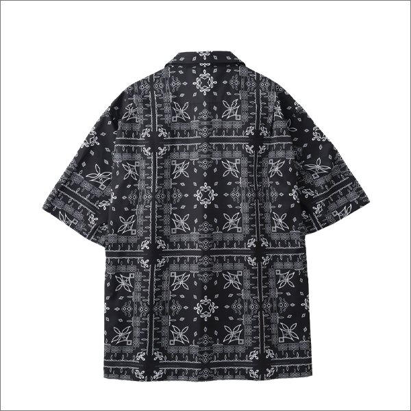 画像2: 【送料無料】BLUCO ブルコ オープンカラーシャツ -BANDANA- BLACK (2)