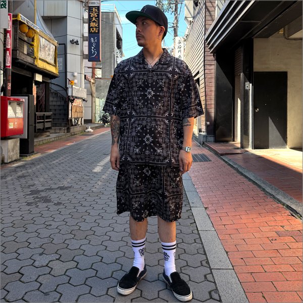 画像3: 【送料無料】BLUCO ブルコ イージーショーツ -BANDANA- BLACK (3)