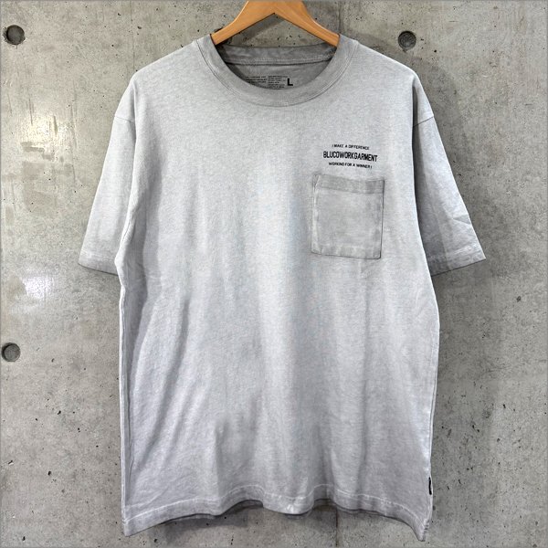 画像2: BLUCO ブルコ ピグメントポケットTシャツ GRAY (2)