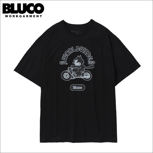 画像1: BLUCO×FELIX プリントTシャツ World Wide BLACK (1)