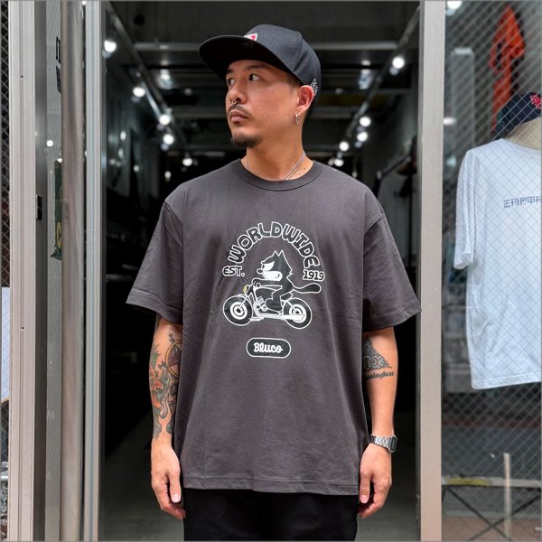 画像3: BLUCO×FELIX プリントTシャツ World Wide BLACK (3)