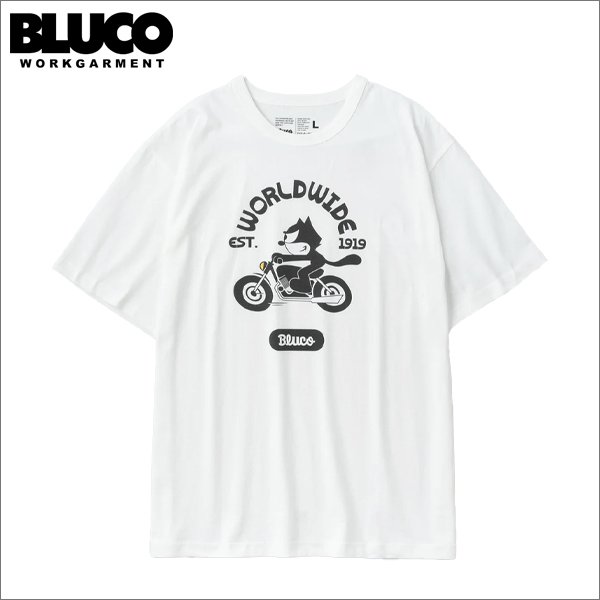 画像1: BLUCO×FELIX プリントTシャツ World Wide WHITE (1)