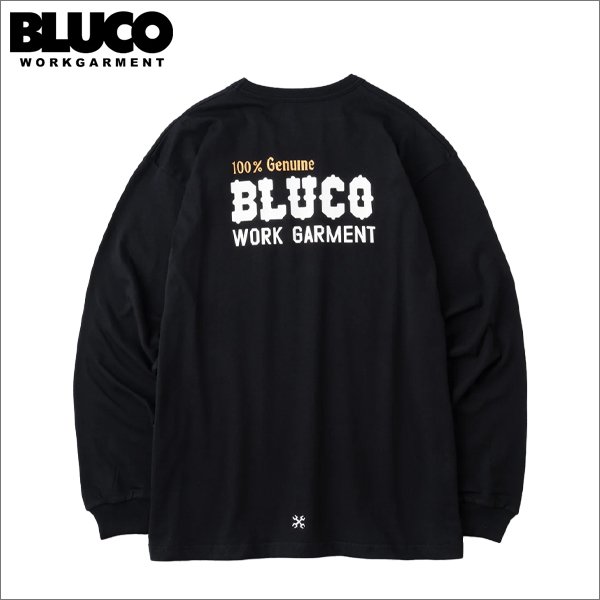 画像1: BLUCO ブルコ ポケット L/S TEE -BOLT- BLACK (1)