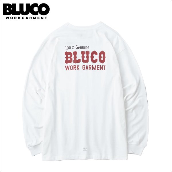 画像1: BLUCO ブルコ ポケット L/S TEE -BOLT- WHITE (1)