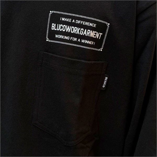 画像4: BLUCO ブルコ ポケット L/S TEE -TICKET- BLACK (4)