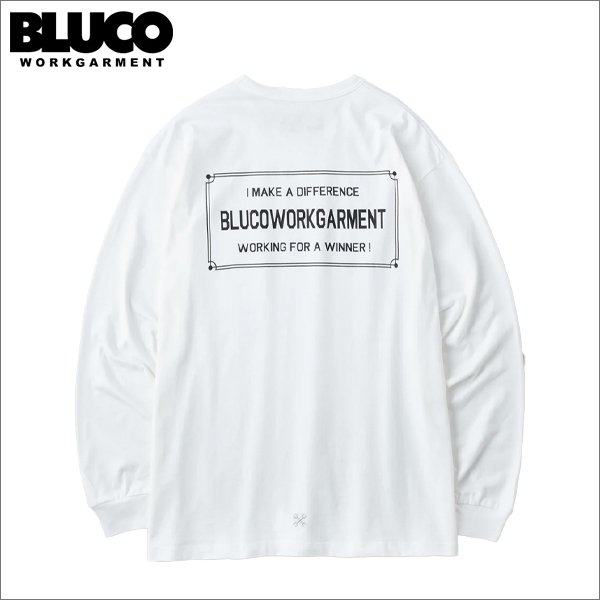 画像1: BLUCO ブルコ ポケット L/S TEE -TICKET- WHITE (1)