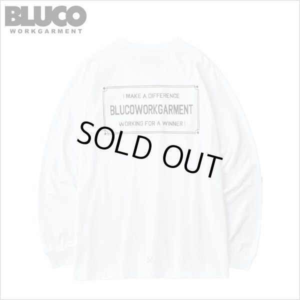 画像1: BLUCO ブルコ ポケット L/S TEE -TICKET- WHITE (1)