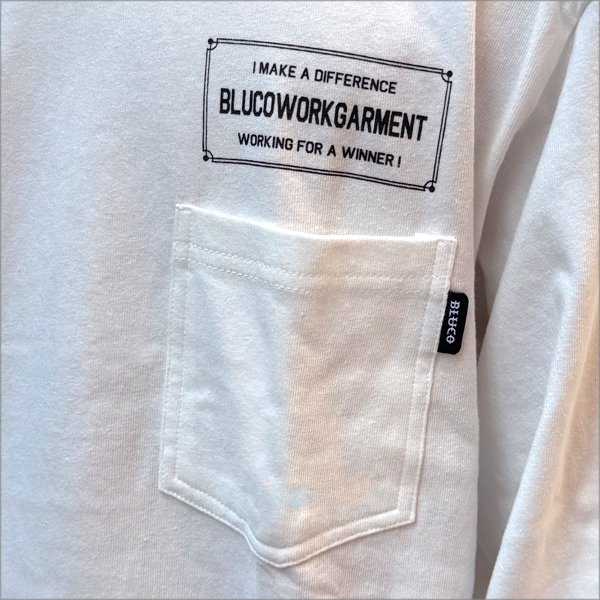 画像4: BLUCO ブルコ ポケット L/S TEE -TICKET- WHITE (4)