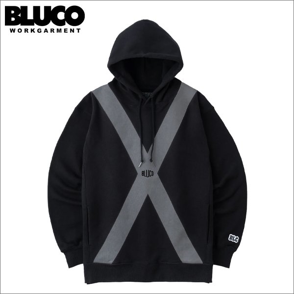 画像1: 【送料無料】BLUCO ブルコ スウェットフーディー -ATTENTION- BLACK (1)