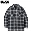 画像1: 【送料無料】BLUCO ブルコ プリントフランネルチェックシャツ -OMBRE- BLACK (1)
