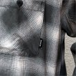 画像4: 【送料無料】BLUCO ブルコ プリントフランネルチェックシャツ -OMBRE- BLACK (4)