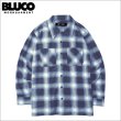 画像1: 【送料無料】BLUCO ブルコ プリントフランネルチェックシャツ -OMBRE- NAVY (1)