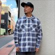 画像2: 【送料無料】BLUCO ブルコ プリントフランネルチェックシャツ -OMBRE- NAVY (2)