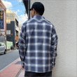画像3: 【送料無料】BLUCO ブルコ プリントフランネルチェックシャツ -OMBRE- NAVY (3)