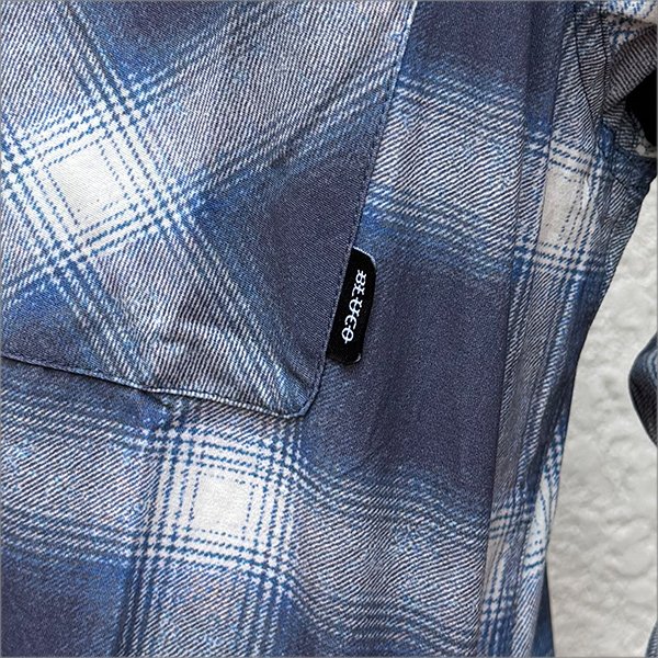 画像4: 【送料無料】BLUCO ブルコ プリントフランネルチェックシャツ -OMBRE- NAVY (4)
