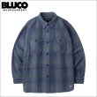 画像1: 【送料無料】BLUCO ブルコ ヘビーフランネルチェックシャツ -BUFFALO- GRAY (1)