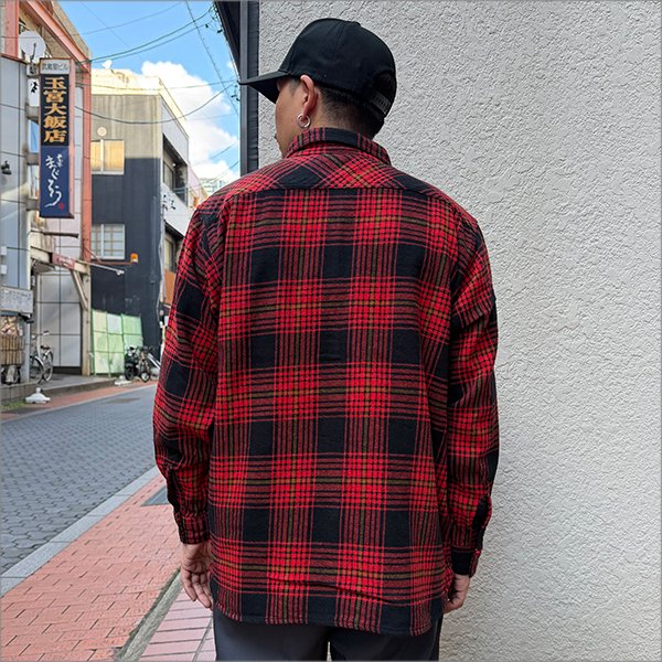 画像3: 【送料無料】BLUCO ブルコ ヘビーフランネルチェックシャツ -BUFFALO- RED (3)
