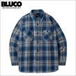 画像1: 【送料無料】BLUCO ブルコ ヘビーフランネルチェックシャツ -BUFFALO- NAVY (1)