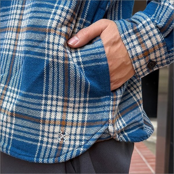 画像5: 【送料無料】BLUCO ブルコ ヘビーフランネルチェックシャツ -BUFFALO- NAVY (5)