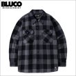 画像1: 【送料無料】BLUCO ブルコ ヘビーフランネルチェックシャツ -BLOCK- BLACK (1)