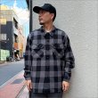 画像2: 【送料無料】BLUCO ブルコ ヘビーフランネルチェックシャツ -BLOCK- BLACK (2)