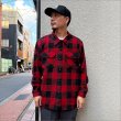 画像2: 【送料無料】BLUCO ブルコ ヘビーフランネルチェックシャツ -BLOCK- RED (2)