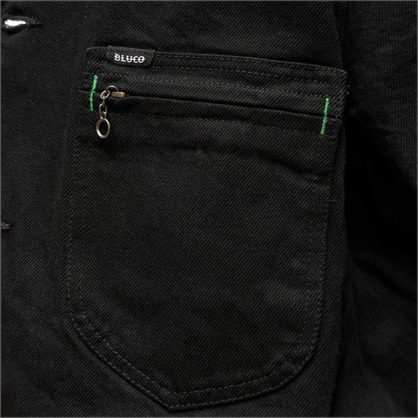 画像4: 【送料無料】BLUCO ブルコ ジャパンデニム ライニングカバーオール BLACK ONE WASH (4)