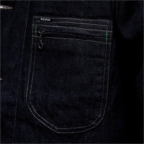 画像4: 【送料無料】BLUCO ブルコ ジャパンデニム ライニングカバーオール INDIGO ONE WASH (4)