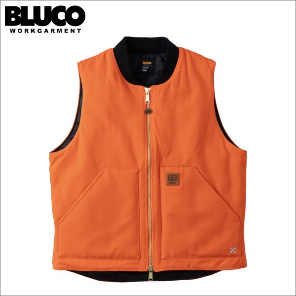 画像1: 【送料無料】BLUCO ブルコ リブカラー ダックベスト ORANGE (1)